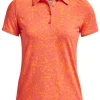 Women Under Armour Shirts< Women'S Playoff Printed Polo - Pink Shock/Orange Blast