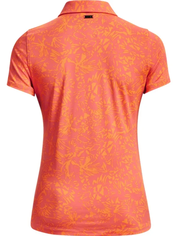 Women Under Armour Shirts< Women'S Playoff Printed Polo - Pink Shock/Orange Blast