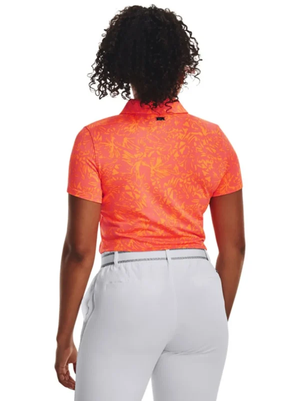 Women Under Armour Shirts< Women'S Playoff Printed Polo - Pink Shock/Orange Blast