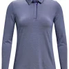 Women Under Armour Shirts< Women'S Zinger Microstripe Ls Polo - Bauhaus Blue/White